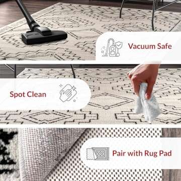 nuLOOM 8' x 10' Indoor Performance Area Rug, Stain-Resistnat, Pet and Kid Friendly, Durable, High-Tr...