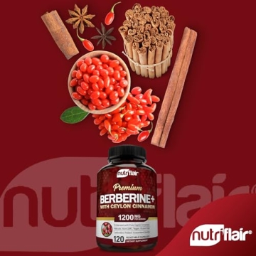 NutriFlair Berberine 1200mg Plus Ceylon Cinnamon Capsules