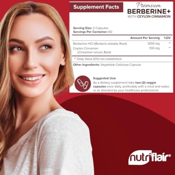 NutriFlair Berberine 1200mg Plus Ceylon Cinnamon Capsules