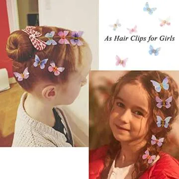 20PCS Cute Butterfly Clips, Y2K Glitter & Kawaii Small Hair Accessories for Thick Hair