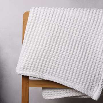 1888 Mills Mill & Thread, 4-Piece Waffle Weave Bath Towel Set, White