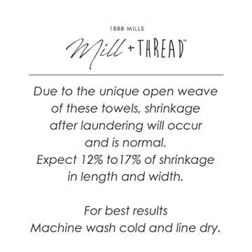 1888 Mills Mill & Thread, 4-Piece Waffle Weave Bath Towel Set, White