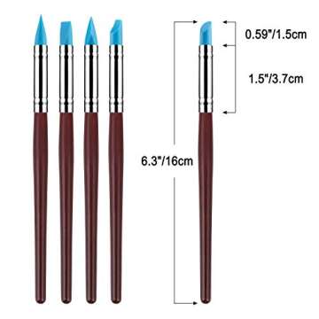 10Pcs Silicone Clay Sculpting Tool, Modeling Dotting Tool& Pottery Craft use for DIY Handicraft,Sili...