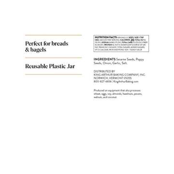 King Arthur, Everything Bagel Topping, Certified Kosher, 8 Ounces