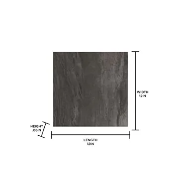 Durable FloorPops FP3328 Raven Peel & Stick Tiles, 12x12