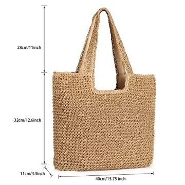 Stylish Sightor Straw Beach Tote Bag for Summer Fun