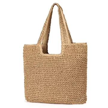 Stylish Sightor Straw Beach Tote Bag for Summer Fun