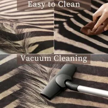 Guyekobe Large Zebra Rug10x8 ft Area Rugs Luxurious Zebra Print Rug Funky Area Rugs for Bedroom Living Room Dining Room Low Pile Animal Rug Non-Slip