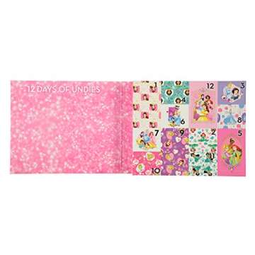 Disney Girls Princess Exclusive 12 Days of Surprise Unboxing Panties for Special Occasions or Potty Training Fun sizes 2/3T, 4T, 6, 16