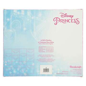 Disney Girls Princess Exclusive 12 Days of Surprise Unboxing Panties for Special Occasions or Potty Training Fun sizes 2/3T, 4T, 6, 16