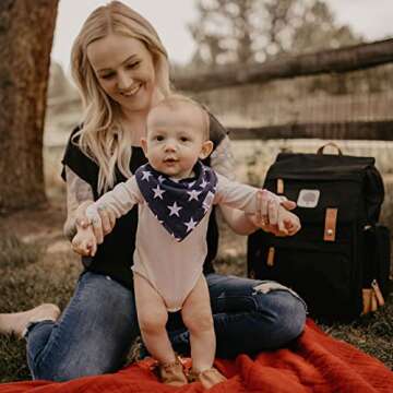 Parker Baby Co. 4th of July Bandana Drool (Pack of 4) Patriotic USA Baby Bibs for Boys, Girls, Unisex - Freedom Set