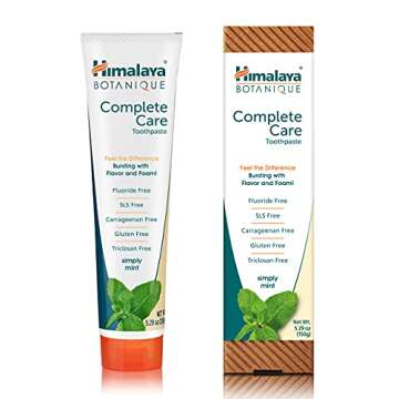Himalaya Botanique Complete Care Toothpaste, Herbal, Mint Flavor, Fights Plaque, Freshens Breath, Fl...