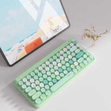 UBOTIE Retro Bluetooth Keyboard - Colorful & Portable