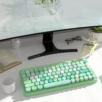 UBOTIE Retro Bluetooth Keyboard - Colorful & Portable