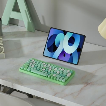 UBOTIE Retro Bluetooth Keyboard - Colorful & Portable