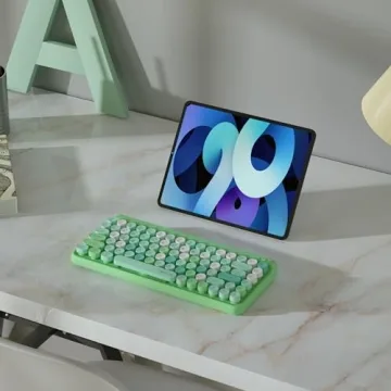 UBOTIE Retro Bluetooth Keyboard - Colorful & Portable