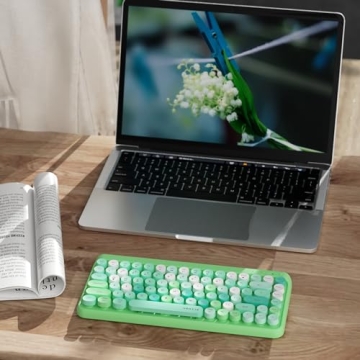 UBOTIE Retro Bluetooth Keyboard - Colorful & Portable