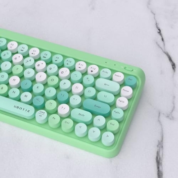 UBOTIE Retro Bluetooth Keyboard - Colorful & Portable