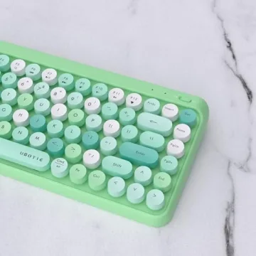 UBOTIE Retro Bluetooth Keyboard - Colorful & Portable