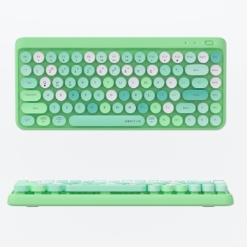 UBOTIE Retro Bluetooth Keyboard - Colorful & Portable