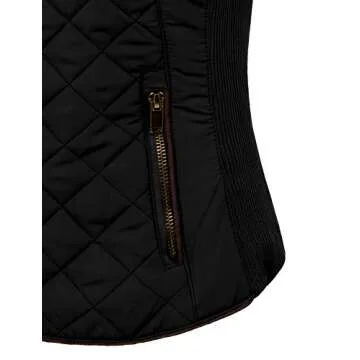 NE PEOPLE Womens Lightweight Quilted Zip Vest, Small, NEWV40BLACK
