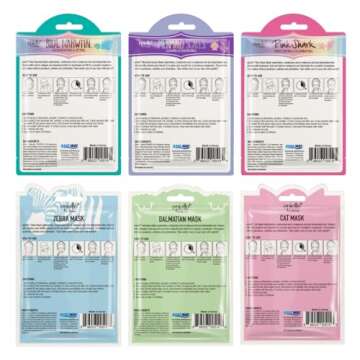 Epielle Animal Character Sheet Masks | Korean Beauty Masks for All Skin Types | Assorted 6 Pack | Fa...