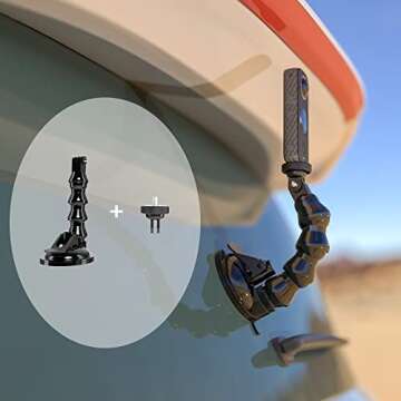 Flexible Gooseneck Extension Suction Cup Car Mount Holder with Phone Holder for Gopro Hero 13 Black,...