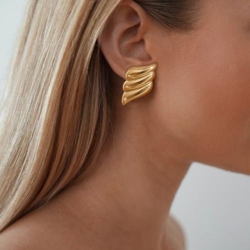 Gold Statement Earrings for Women, Trendy and Chunky Designs