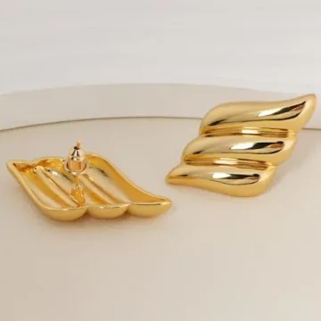 Gold Statement Earrings for Women, Trendy and Chunky Designs