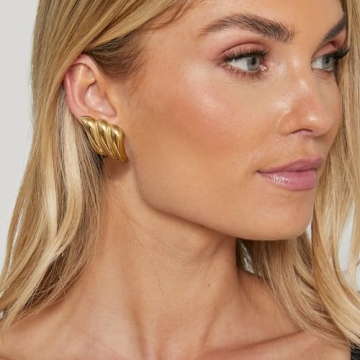 Gold Statement Earrings for Women, Trendy and Chunky Designs