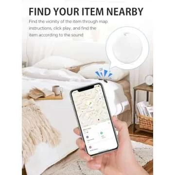 Luggage Tracker, Key Finder, Smart Bluetooth Tracker Pairs with Find My (iOS Only), Item Locator for Wallets, Keys，Louder Alert, Replaceable Battery (White)