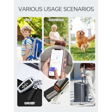 Luggage Tracker, Key Finder, Smart Bluetooth Tracker Pairs with Find My (iOS Only), Item Locator for Wallets, Keys，Louder Alert, Replaceable Battery (White)