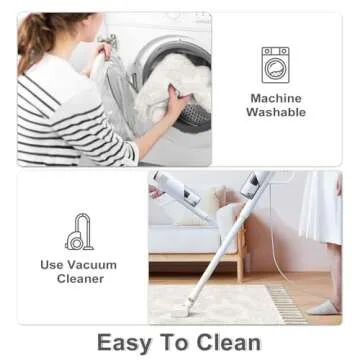 Uphome Boho Bathroom Rug 2' x 3', Washable Small Farmhouse Bedroom Rugs with Tassels, Beige Geometric Bath Mats for Home Decor, Cotton Woven Moroccan Tufted Throw Rug for Entryway Front Door Kitchen