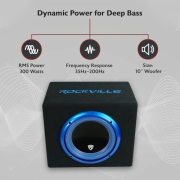 Rockville RVB10.1A 10 Inch Active Subwoofer with Enclosure