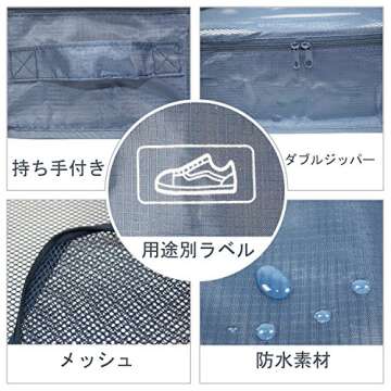 JJ POWER Travel Packing Cubes, Luggage Organizers with Shoe Bag (Navy Blue)