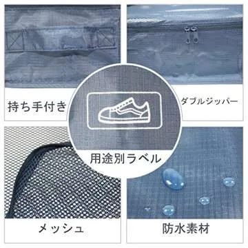 JJ POWER Travel Packing Cubes, Luggage Organizers with Shoe Bag (Navy Blue)