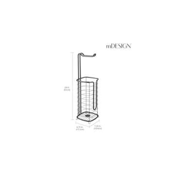 mDesign Free Standing Toilet Paper Holder with Storage