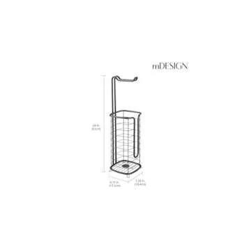 mDesign Free Standing Toilet Paper Holder with Storage