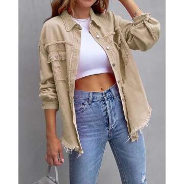 Giallino Khaki Jean Jacket: Stylish & Versatile Women's Denim Coat