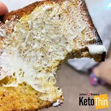 Julian Bakery Keto Thin Bread | 100% Keto | Gluten-Free | Grain-Free | Low Carb | 0 Net Carbs | 3 Pack