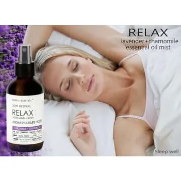 The Original Relax Lavender Sleep Aromatherapy Mist, All Natural Lavender Pillow Spray, Lavender & C...