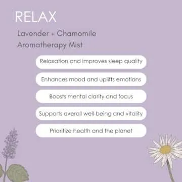 The Original Relax Lavender Sleep Aromatherapy Mist, All Natural Lavender Pillow Spray, Lavender & Chamomile Oils, Breath Easy to Sleep, Calming Lavender Room Spray, No Fragrance or Chemicals
