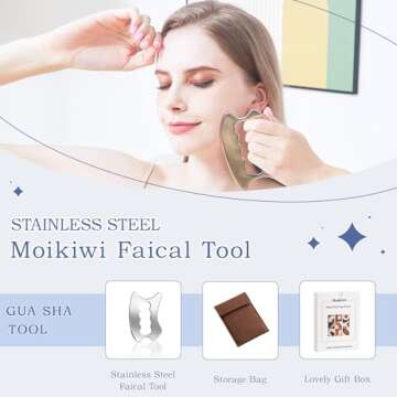 Moikiwi Gua Sha Tool, Stainless Steel Muscle Massage Tool, Scraper Tool for Soft Tissue Physical The...