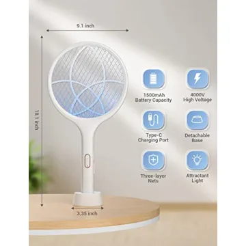 YISSVIC Rechargeable Electric Fly Swatter & Bug Zapper