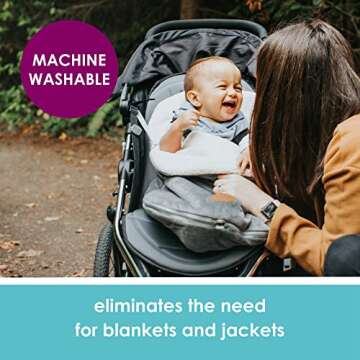 JJ Cole Bundle Me Winter Baby Car Seat Cover and Bunting Bag — Original — Graphite Gray — Sher...