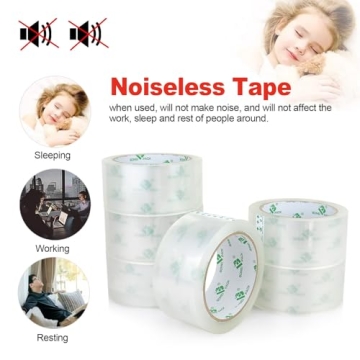 BOMEI PACK No Noise Silent Packing Tape - 6 Rolls, 55 Yards