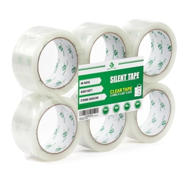 BOMEI PACK No Noise Silent Packing Tape - 6 Rolls, 55 Yards