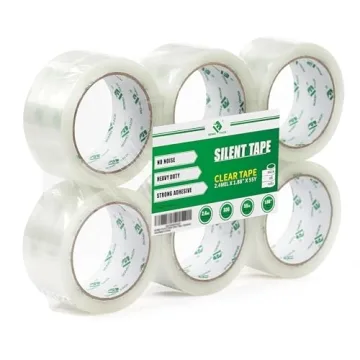 BOMEI PACK No Noise Silent Packing Tape - 6 Rolls, 55 Yards