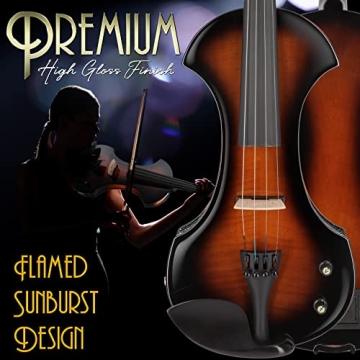 Pyle Full Size Electric Violin with Amplifier and Accessories