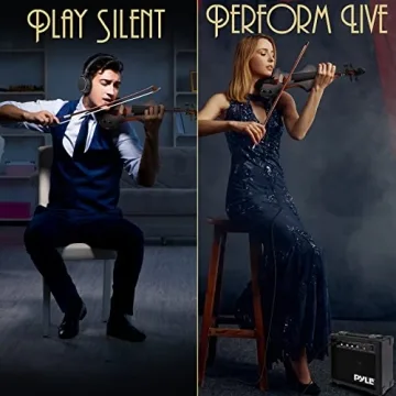 Pyle Full Size Electric Violin with Amplifier and Accessories